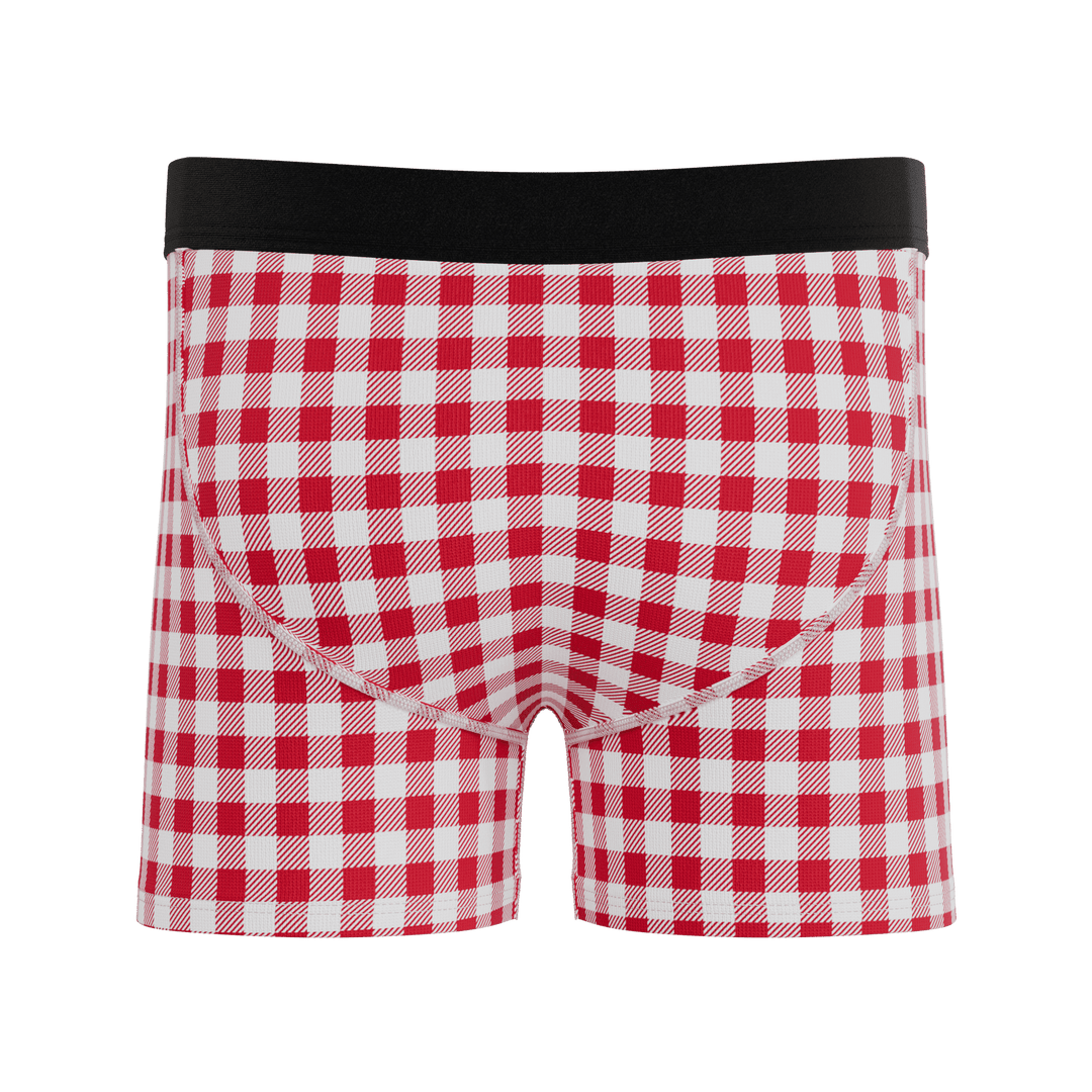 The Hot Diggity | Red Gingham Boy's Boxer Briefs