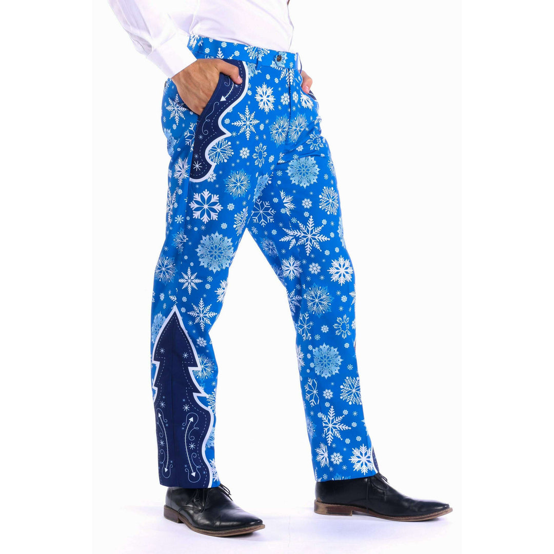 The Ice Never Melts | Blue Snowflake Christmas Suit Pants