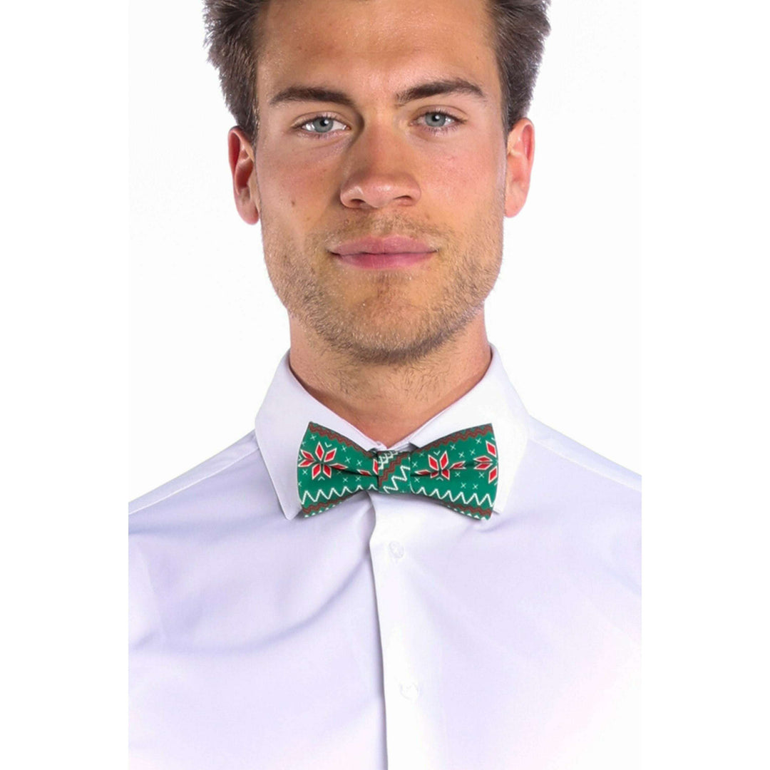 The Kris Kringle | Green Fair Isle Christmas Bow Tie