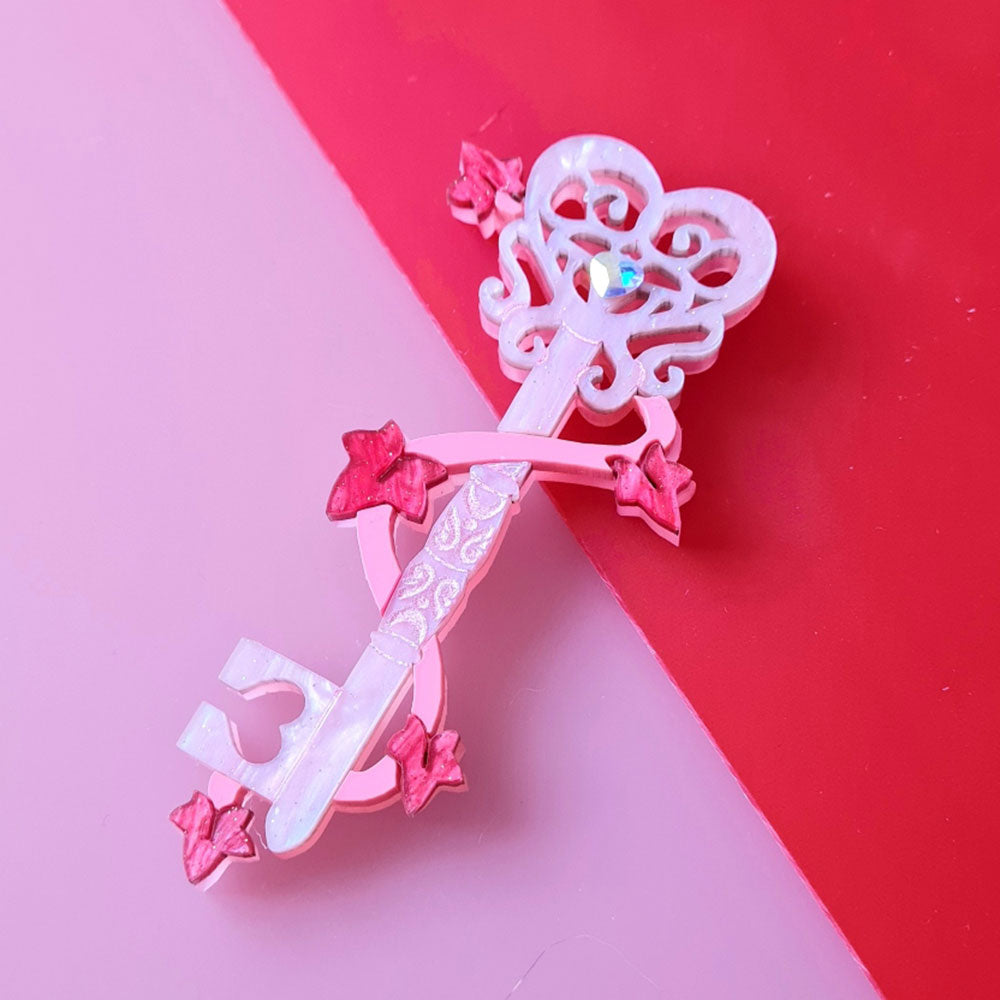 The Lovers Key Brooch by Cherryloco Jewellery 2