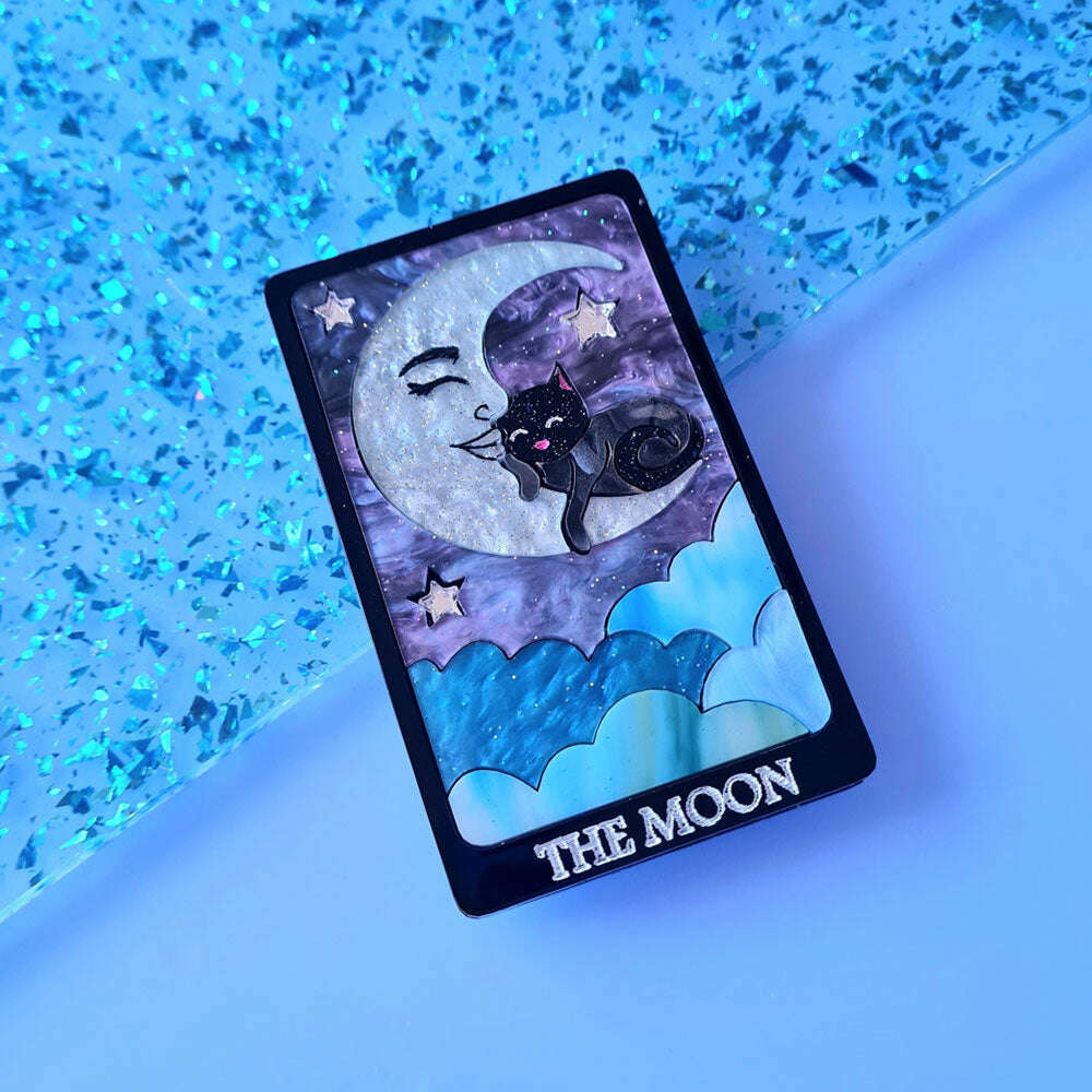 The Moon Cat Tarot Card Necklace by Cherryloco Jewellery 1