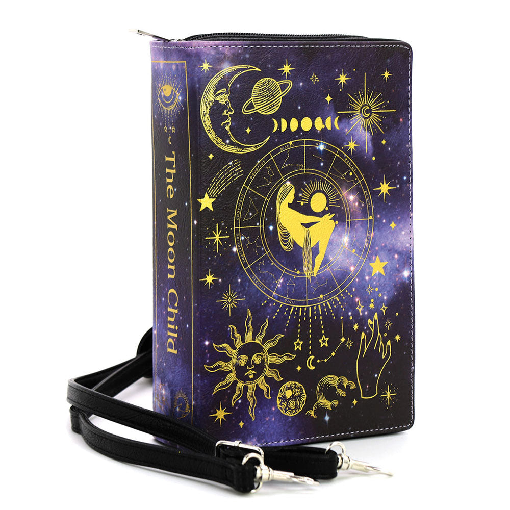 The Moon Child Clutch Bag In Vinyl by Book Bags