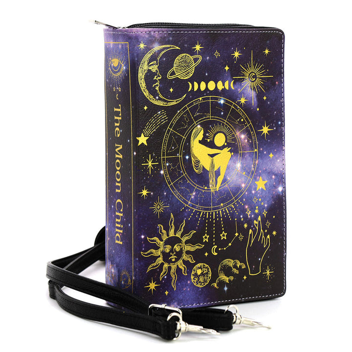 The Moon Child Clutch Bag In Vinyl by Book Bags