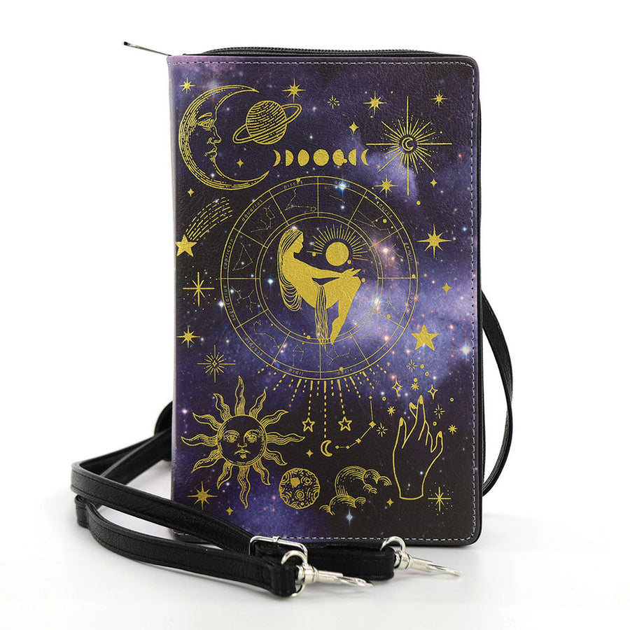 The Moon Child Clutch Bag In Vinyl by Book Bags