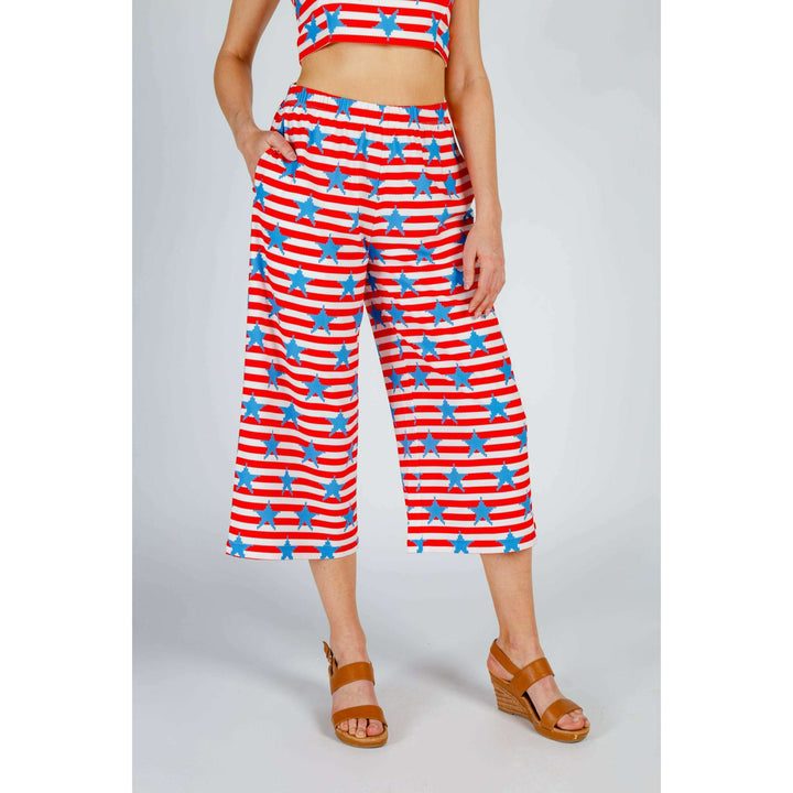 The Naughtycal Lady | USA Big Knit Printed Culotte Pants
