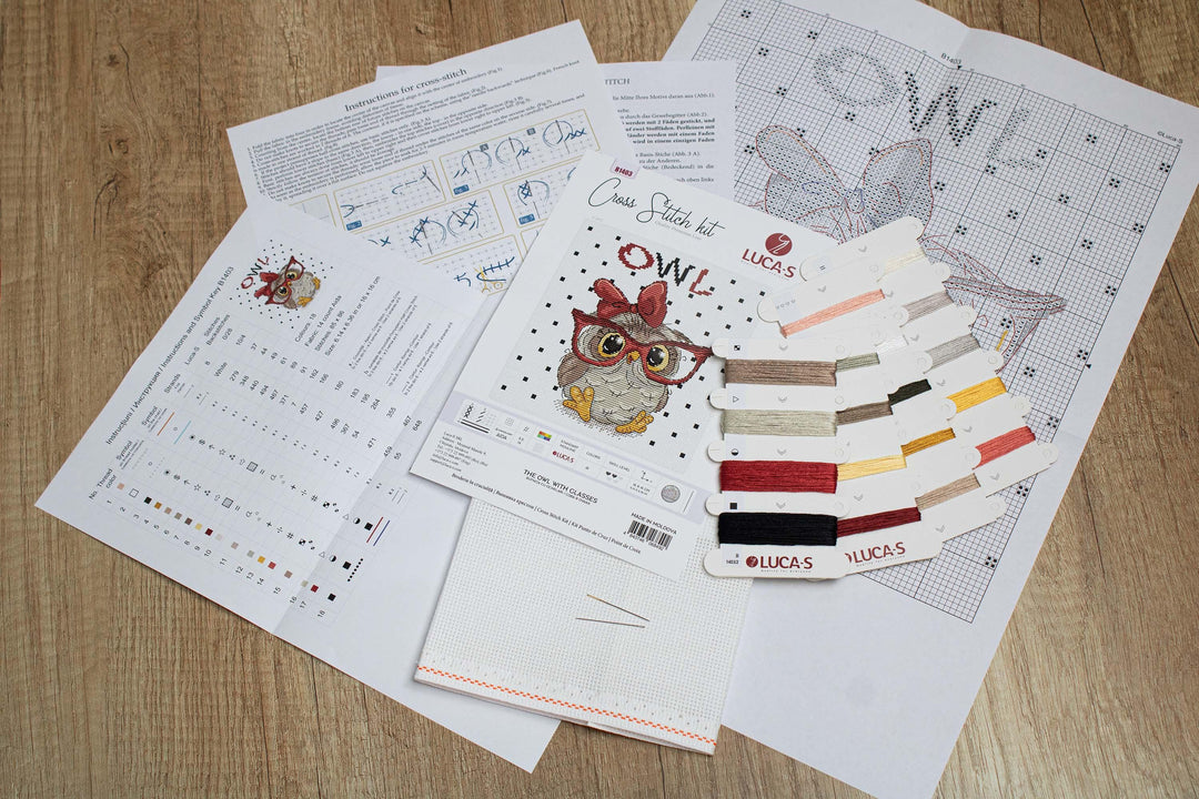 The Owl With Glasses B1403L Counted Cross-Stitch Kit