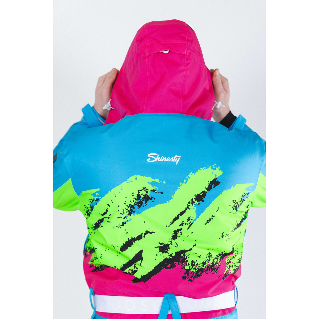 The Park Rat | Men's Neon Spray Design Retro One Piece Ski Suit