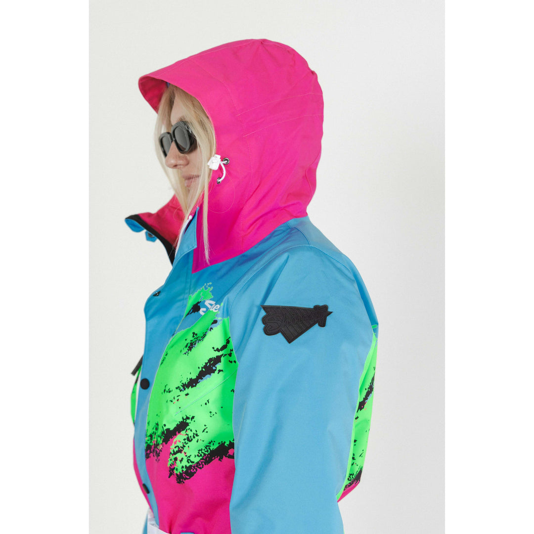 The Park Rat | Neon Spray Design Retro Women's One Piece Ski Suit
