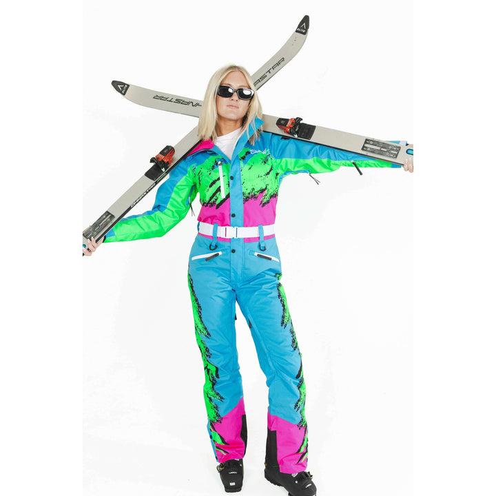 The Park Rat | Neon Spray Design Retro Women's One Piece Ski Suit