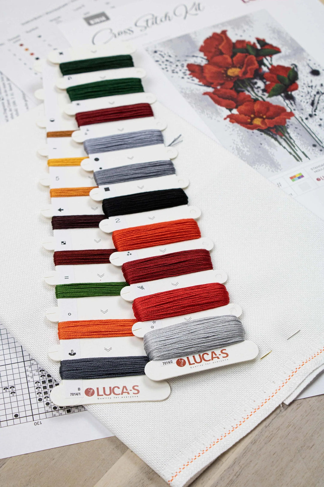 The Poppies B7014L Counted Cross-Stitch Kit