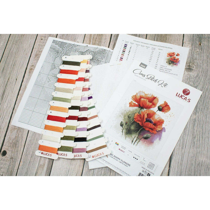 The Poppy Flowers B7024L Counted Cross-Stitch Kit