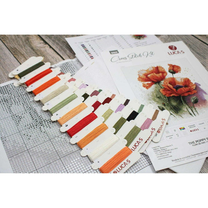 The Poppy Flowers B7024L Counted Cross-Stitch Kit