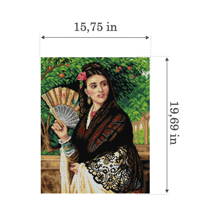 The Pride of Seville 2947M Needlepoint canvas for halfstitch without yarn