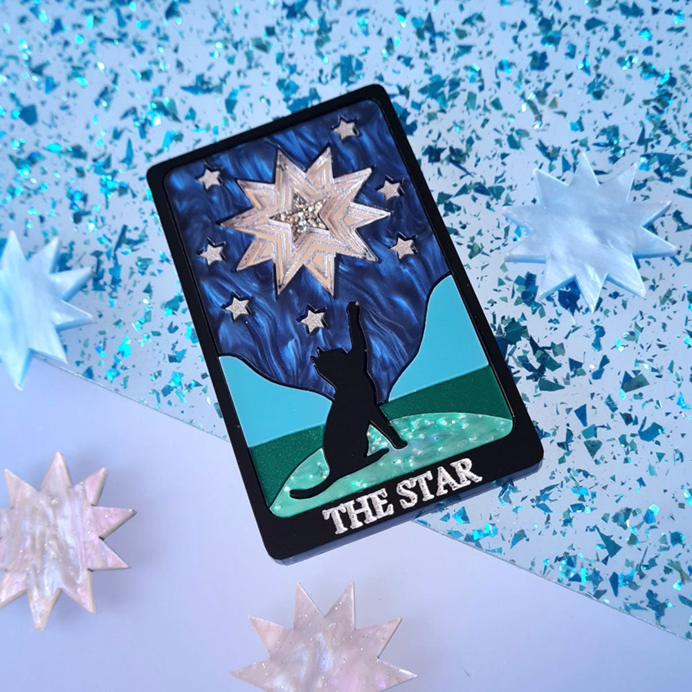 The Star Cat Tarot Card Necklace by Cherryloco Jewellery 2