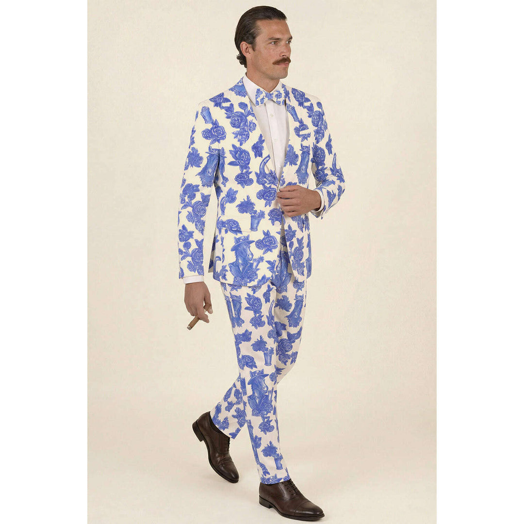 The Thoroughbred | Blue Spring Toile Suit Pants