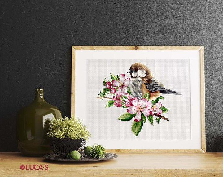 The tit on the branch B1194L Counted Cross-Stitch Kit