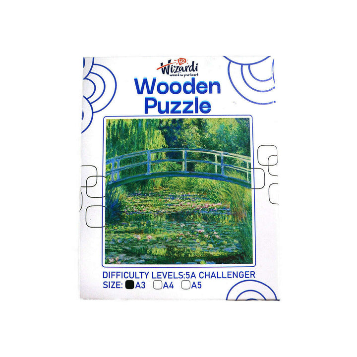 The Water Lily Pond after Claude Monet - Jigsaw Wooden Puzzle by Wizardi F07N9-28