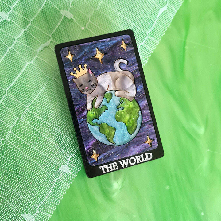 The World Cat Tarot Card Necklace by Cherryloco Jewellery 1