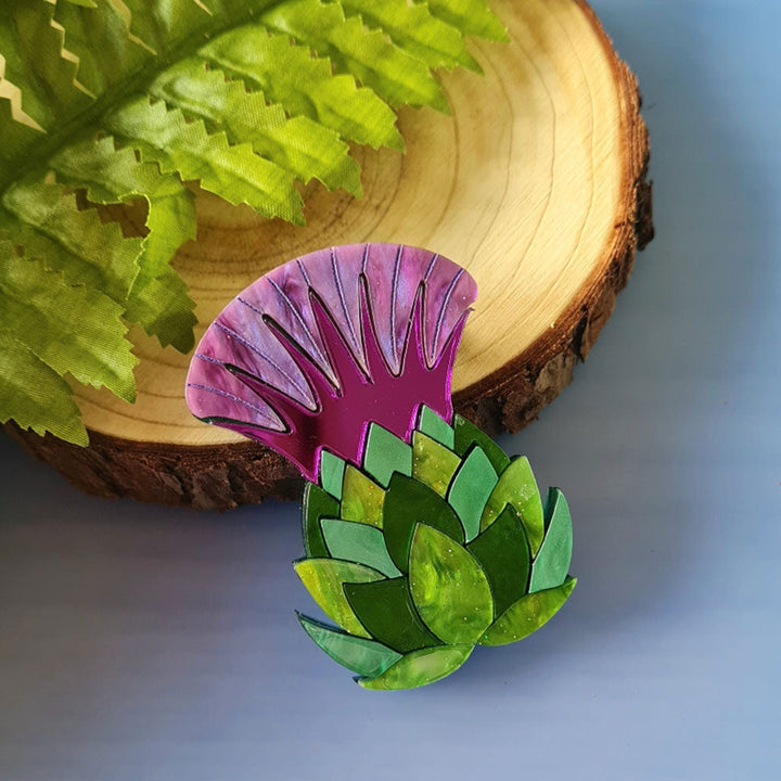 Thistle Head Brooch by Cherryloco Jewellery 3