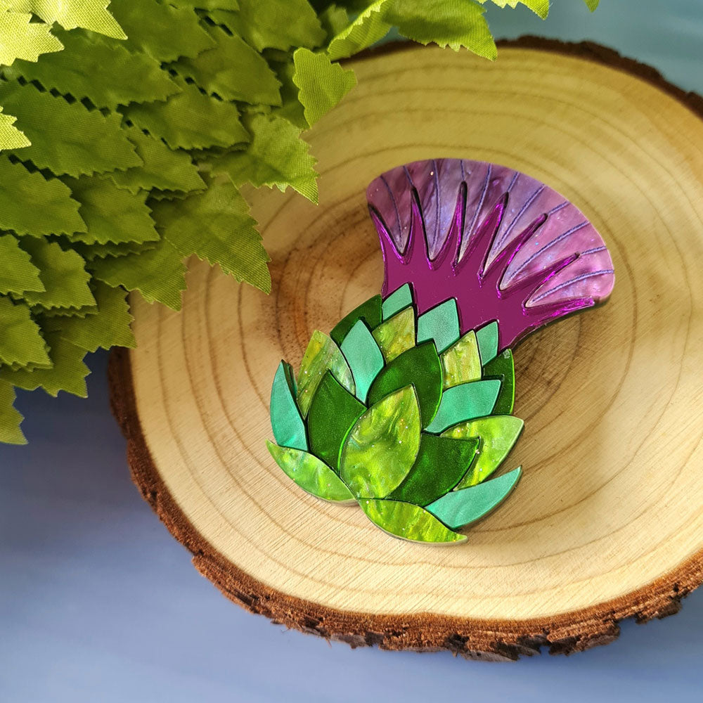 Thistle Head Brooch by Cherryloco Jewellery 2