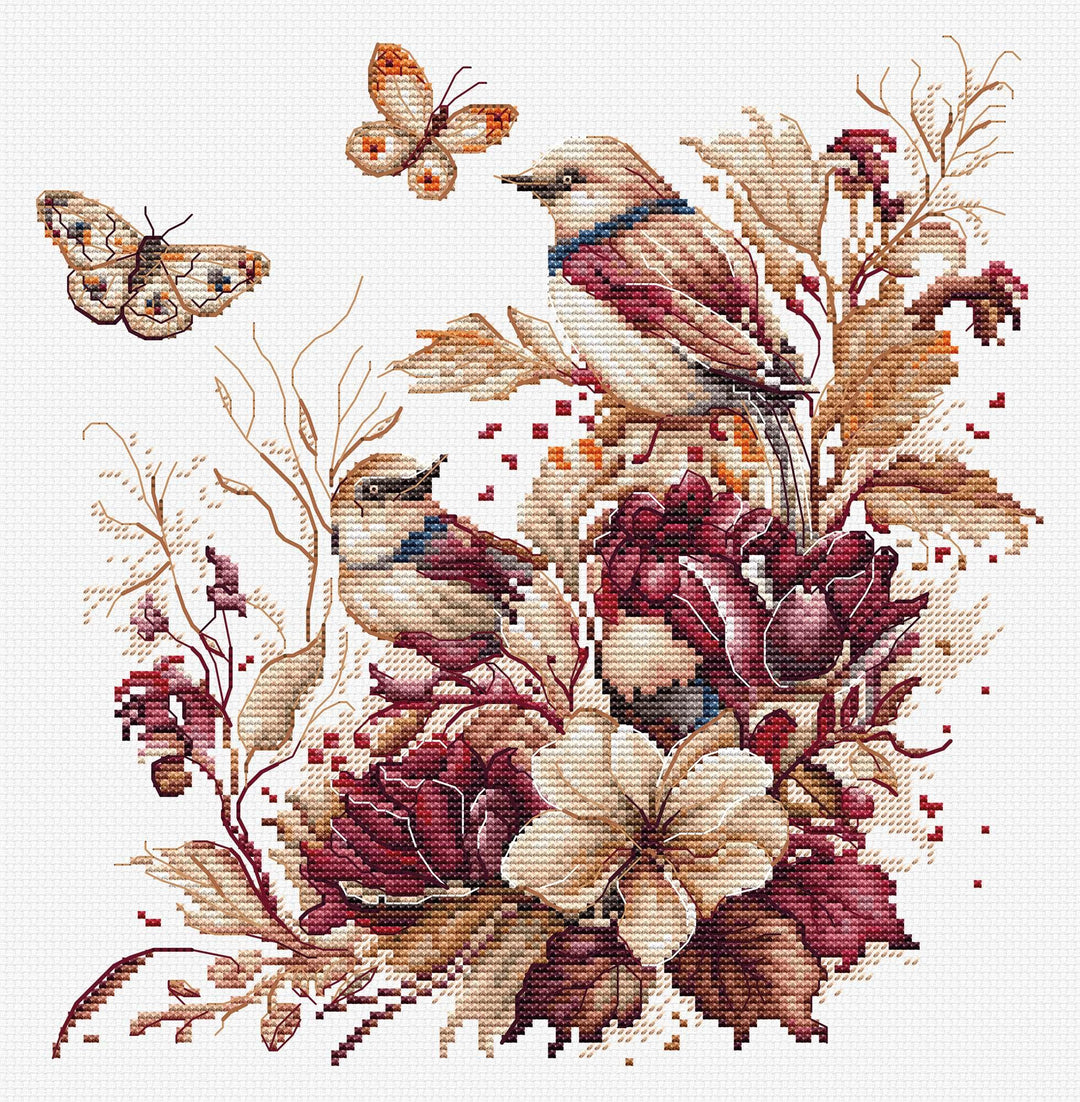 Thre Birds-Autumn B2419L Counted Cross-Stitch Kit