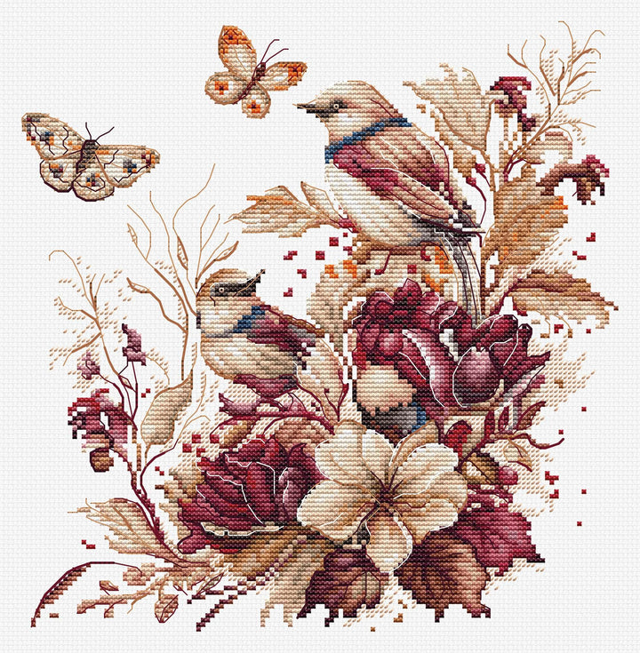 Thre Birds-Autumn B2419L Counted Cross-Stitch Kit