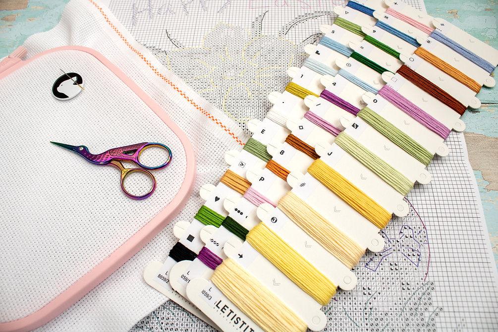 Three Chicks with Daffodils and Egg L8059 Counted Cross Stitch Kit