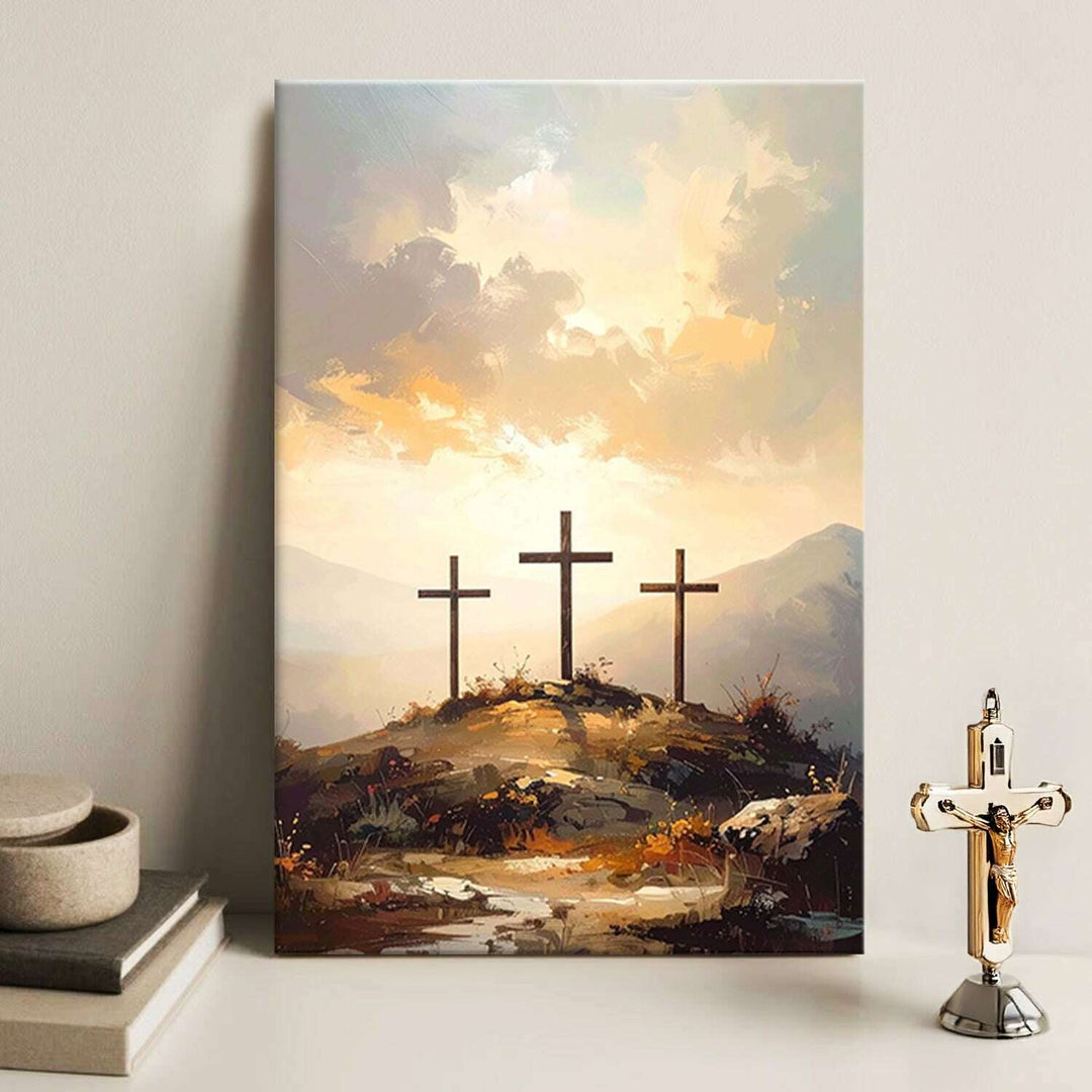 Three Crosses on Calvary Faith Wall Art