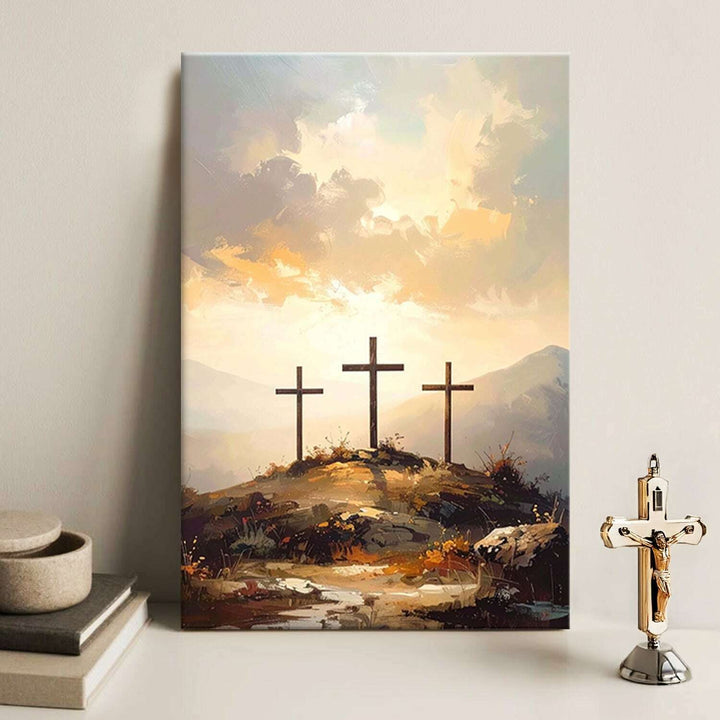 Three Crosses on Calvary Faith Wall Art