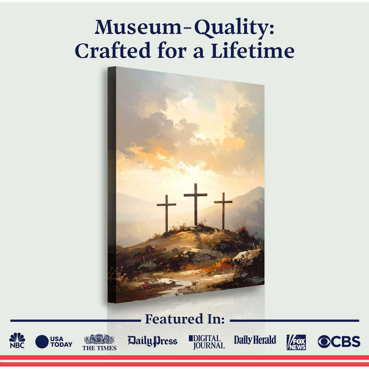 Three Crosses on Calvary Faith Wall Art