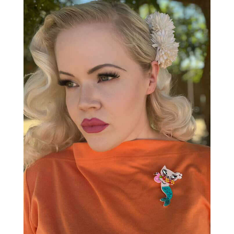 Tiki Merkitty Brooch by Miss Fluff x Lipstick & Chrome – view 4