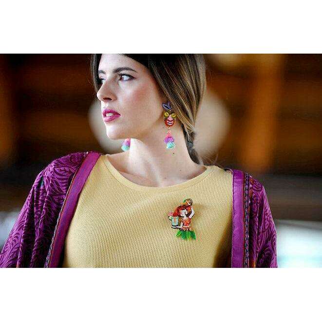 Tiki Waitress Brooch by Laliblue - Quirks!