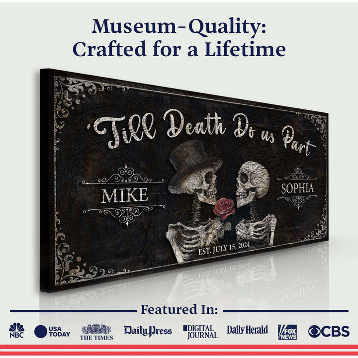 Till Death Do Us Part Skeleton Couple Sign III