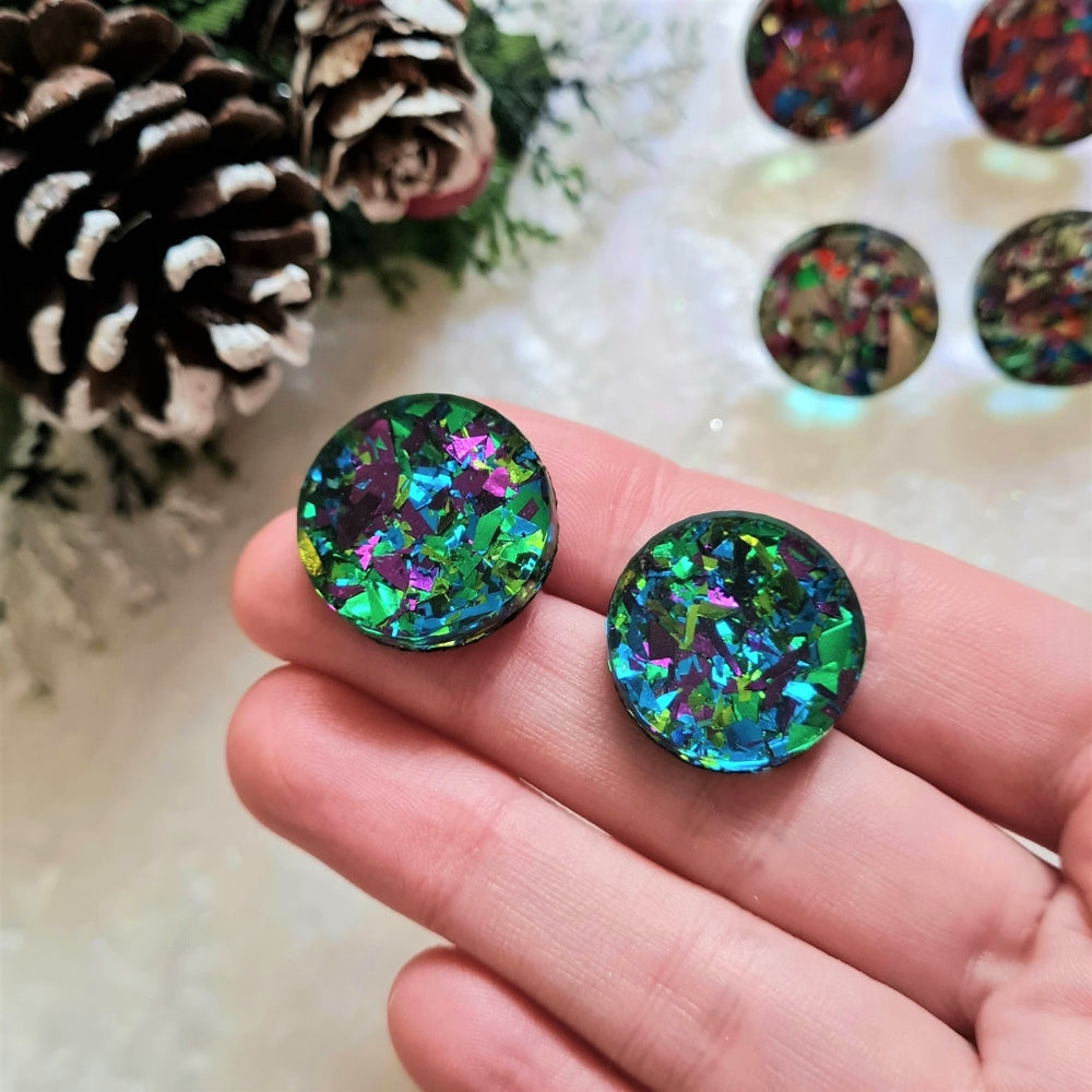 Tinsel Circle Studs by Cherryloco Jewellery 1
