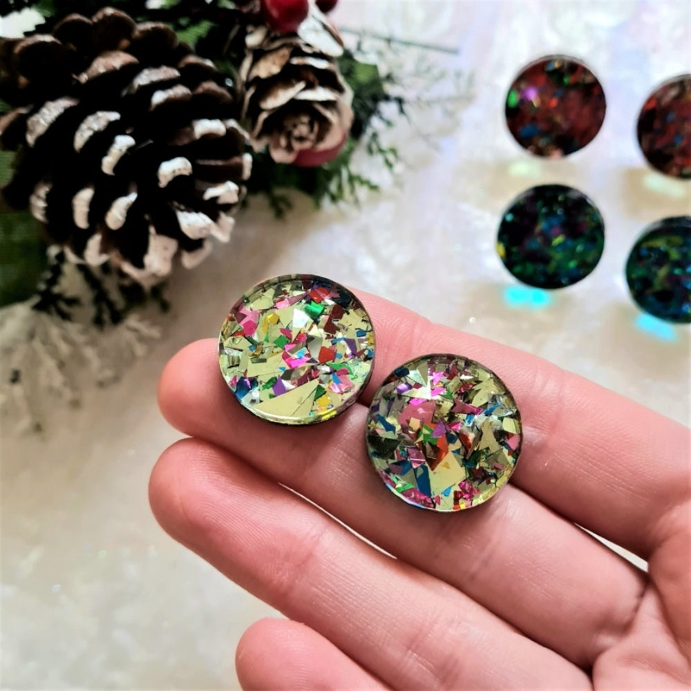 Tinsel Circle Studs by Cherryloco Jewellery 3