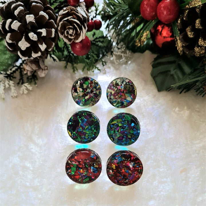 Tinsel Circle Studs by Cherryloco Jewellery