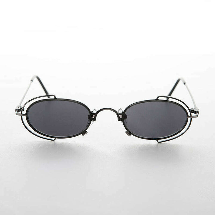 Tiny Oval 90s Metal Vintage Sunglasses - Klaus