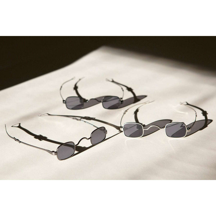 Tiny Rectangular Spectacle Sunglass with Sliding Temples - Kane