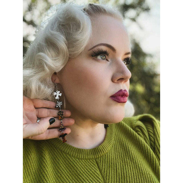 Trick or Treat Halloween Earrings by Lipstick & Chrome – view 4