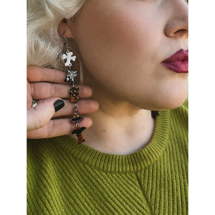 Trick or Treat Halloween Earrings by Lipstick & Chrome – view 5