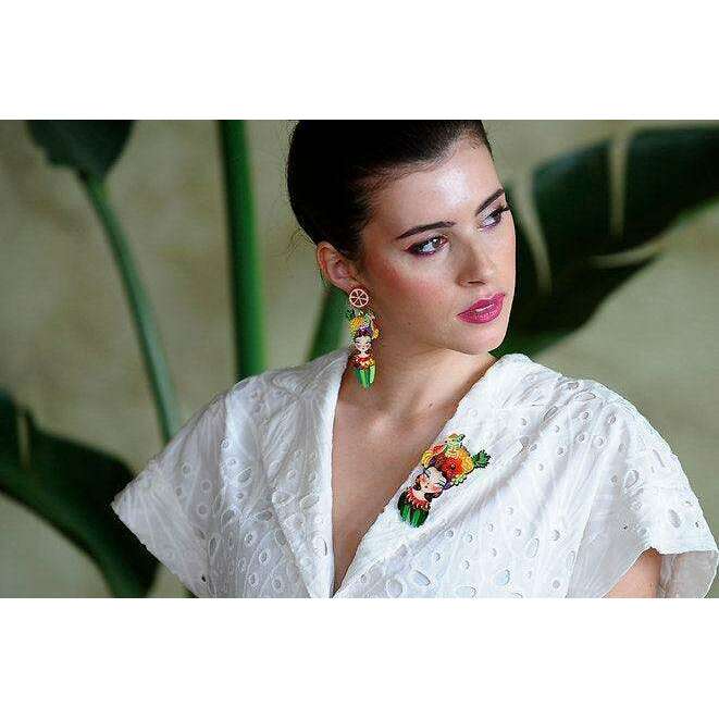 Tropical Tiki Girl Brooch by Laliblue - Quirks!