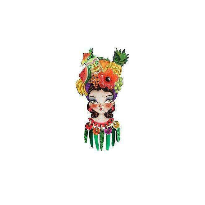 Tropical Tiki Girl Brooch by Laliblue - Quirks!