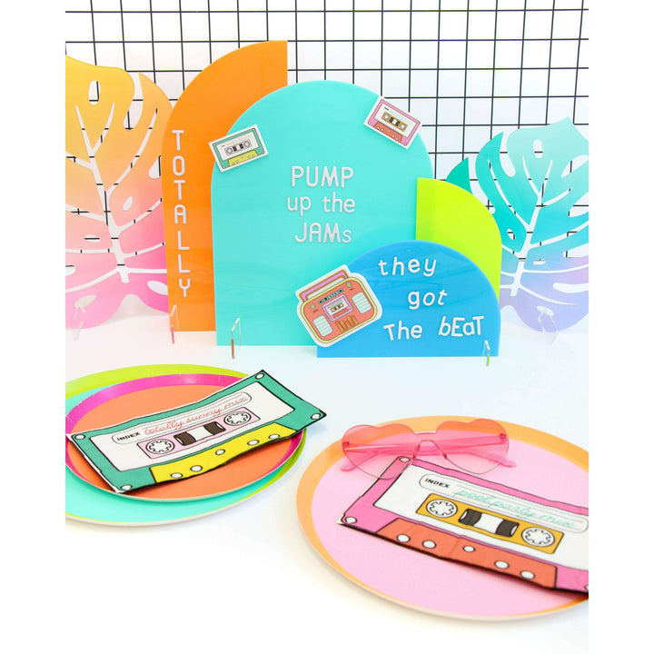 Turquoise, Orange, and Lime Acrylic Party Decor Stands