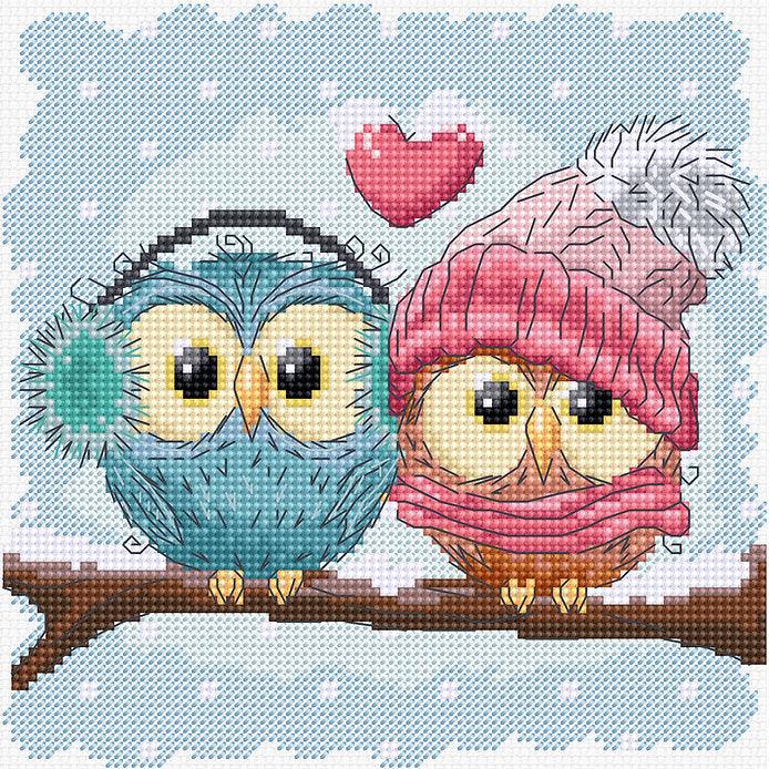 Two Cute Owls B1400L Counted Cross-Stitch Kit