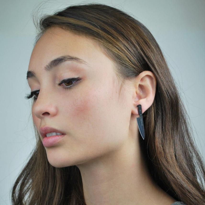 Chef's Knife Earrings 2”