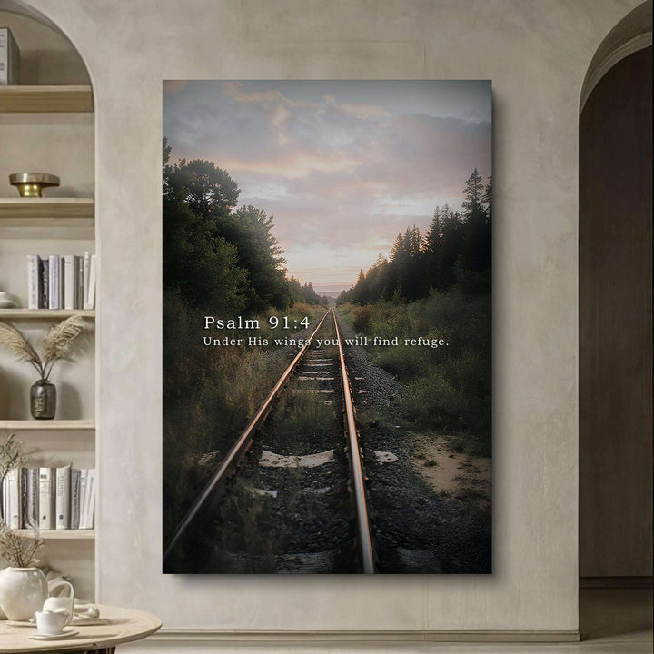 Under His Wings You Will Find Refuge - Psalm 91:4 Faith Wall Art