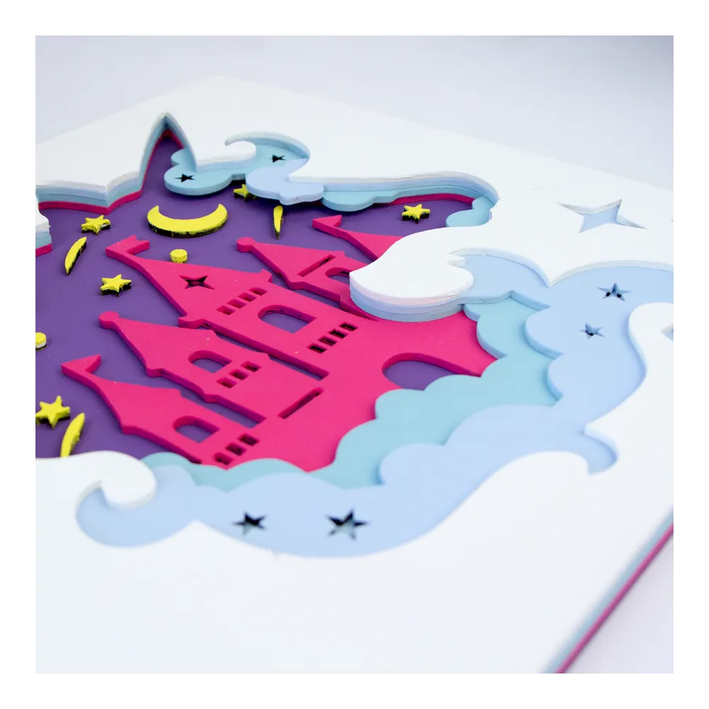 Rosa Talent Unicorn - 3D Painting Set. Primed Fiberboard. 5 Layers. 11.81*11.81 inches.