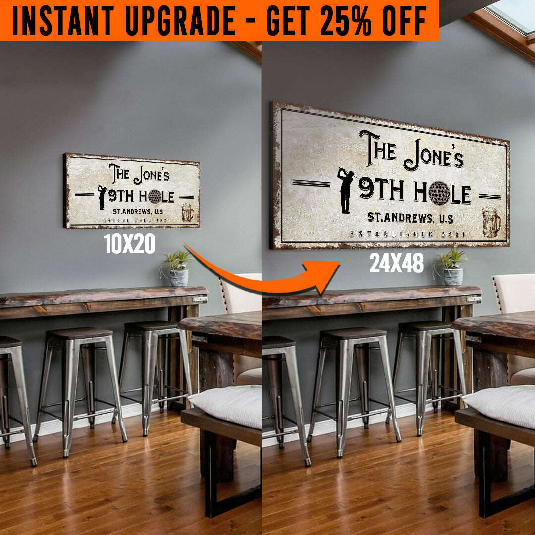 Upgrade Your 20x10 Inches '19th Hole Golf' (Style 1) Canvas To 48x24 Inches