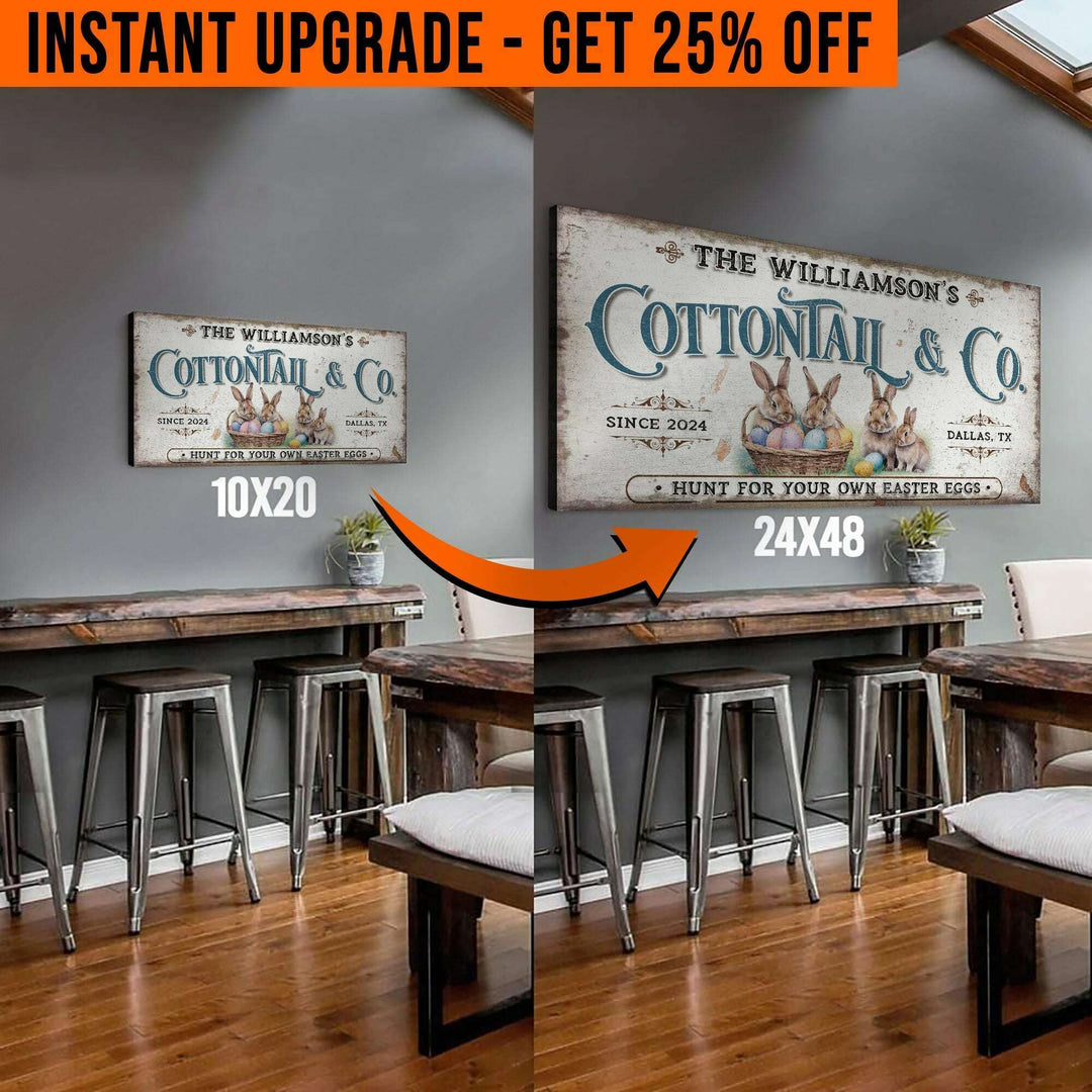 Upgrade Your 20x10 'Vintage Easter Sign' Canvas To 24x48 Inches