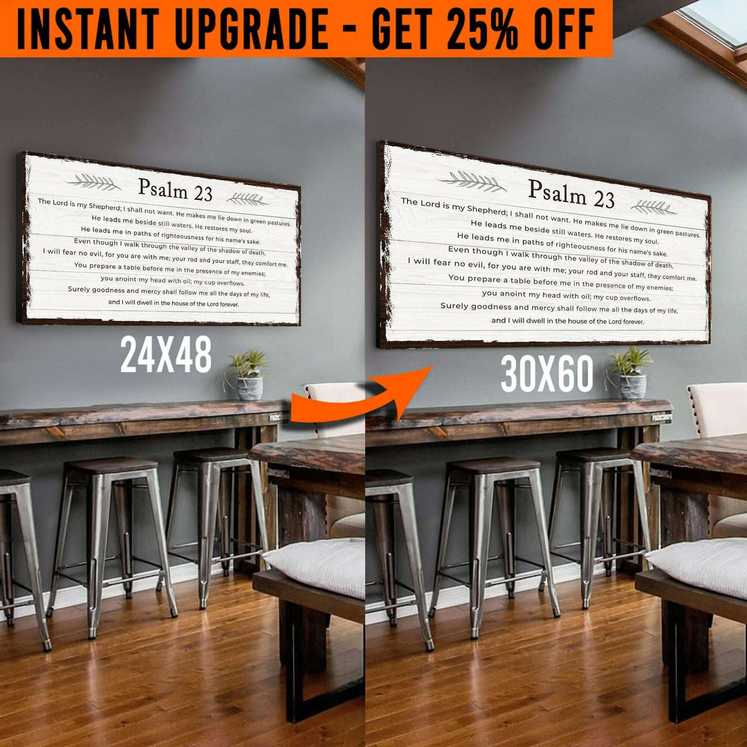 Upgrade Your 24x48 Inches 'Psalm 23 - The Lord Is My Shepherd' (Style 1) Canvas To 60x30 Inches